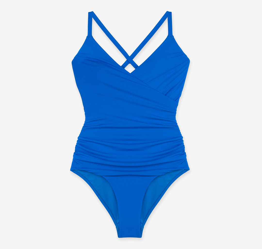 Синий слитный купальник, плотные чашки с косточками Мармалато, цвет Синий #4