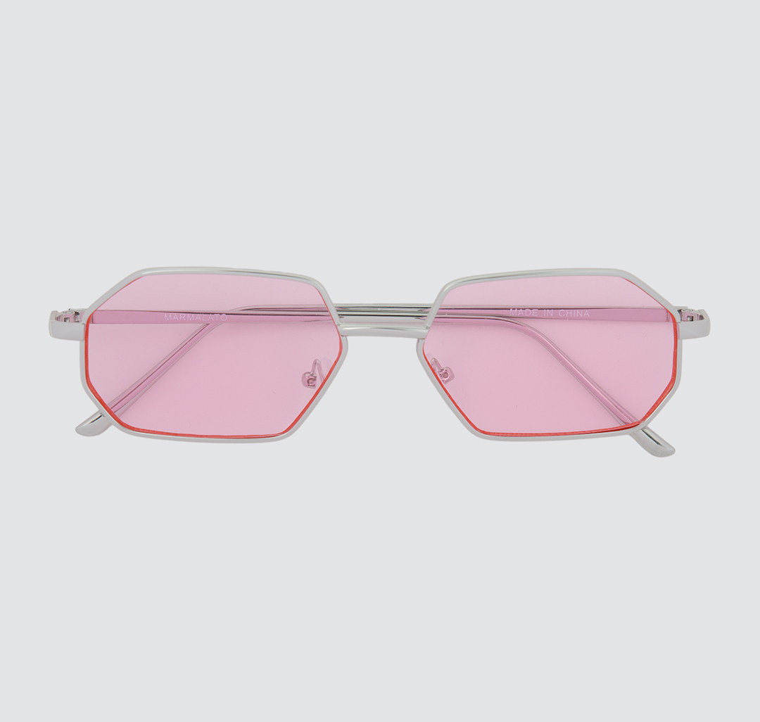 Женские квадратные солнцезащитные очки Мармалато, цвет Розовый-серебро #2