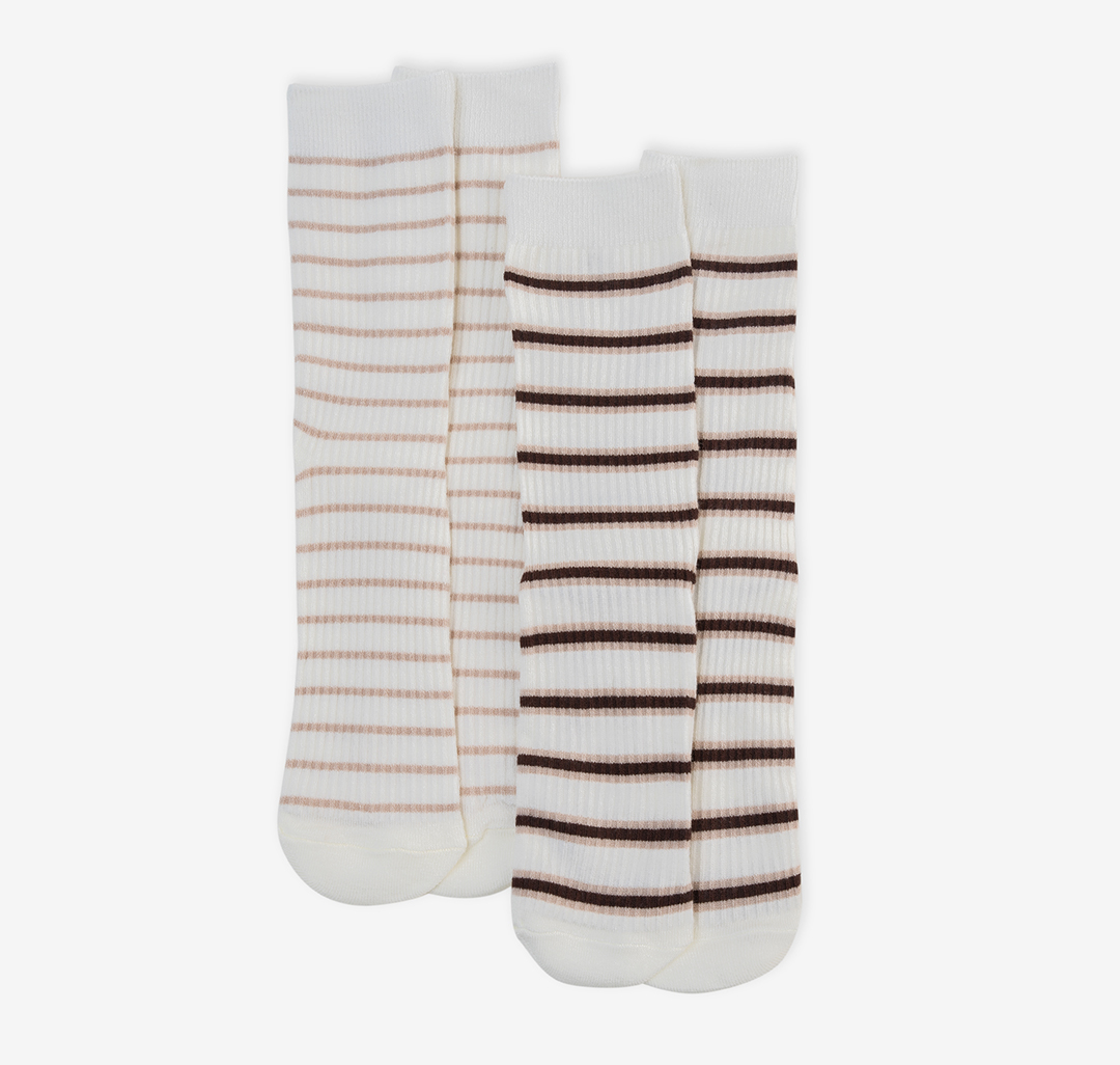 Носки (2 пары) Мармалато, цвет Молочный-бежевый-коричневый #1
