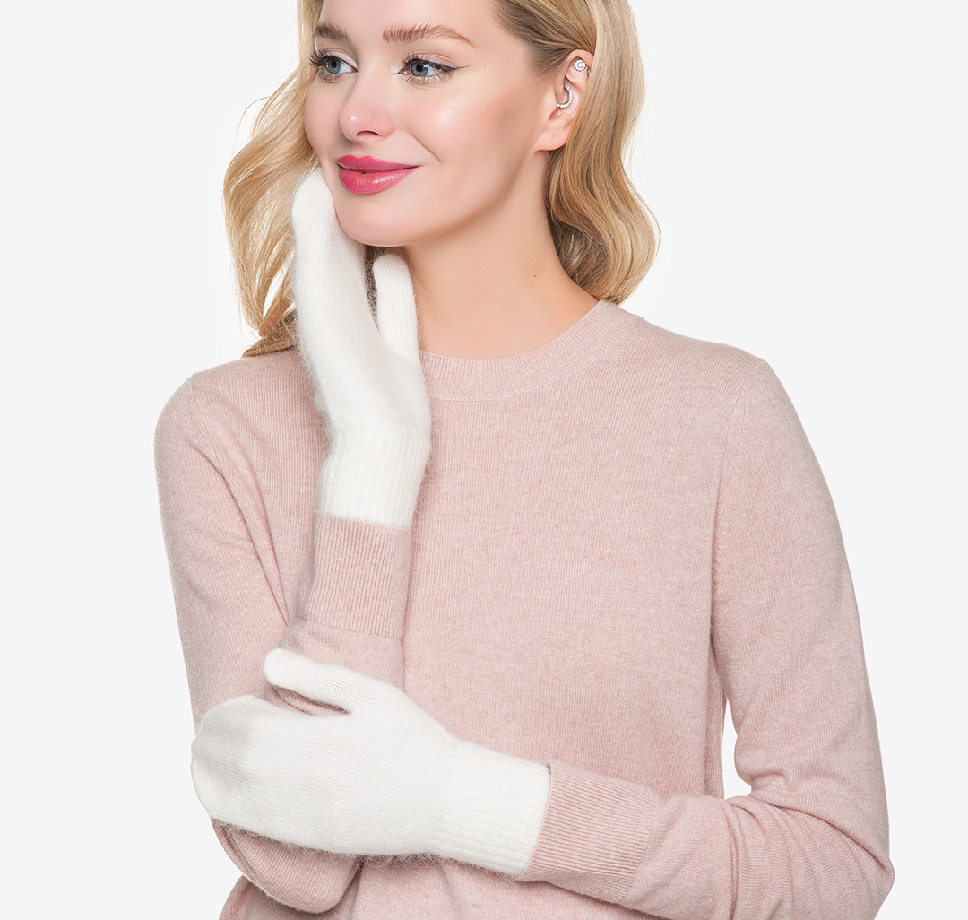 Белые женские рукавицы Мармалато, цвет Белый #3