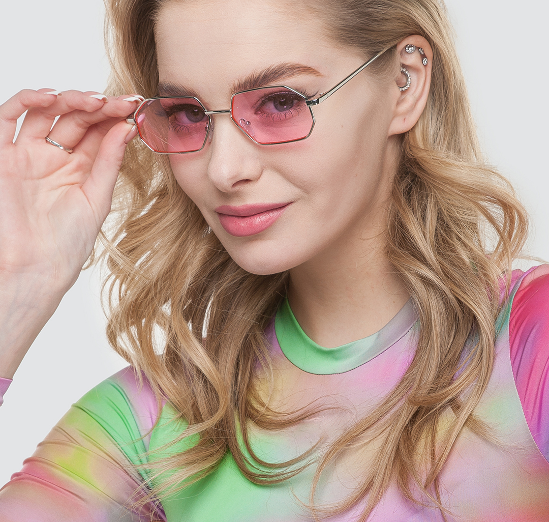 Женские квадратные солнцезащитные очки Мармалато, цвет Розовый-серебро #1